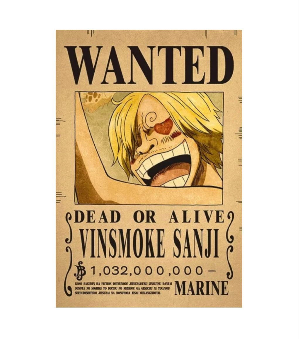 Poster WANTED Sanji - One Piece