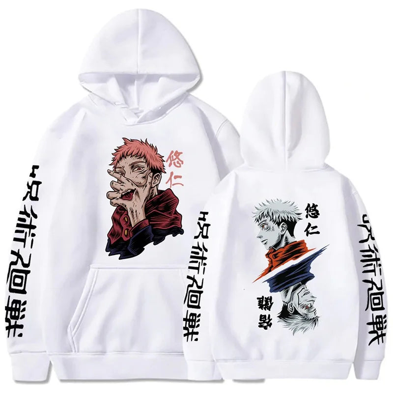 Sweat à Capuche Blanc Itadori Yuji - Jujutsu Kaisen