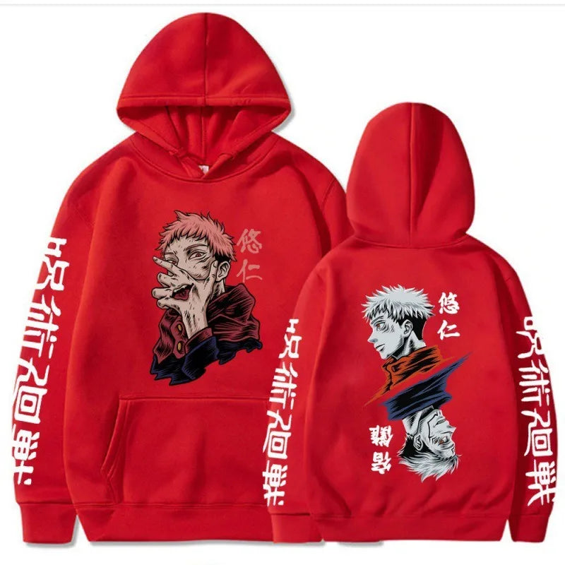 Sweat à Capuche Rouge Itadori Yuji - Jujutsu Kaisen