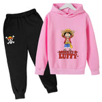 Ensemble Sweat à Capuche Rose et Pantalon Enfant - One Piece