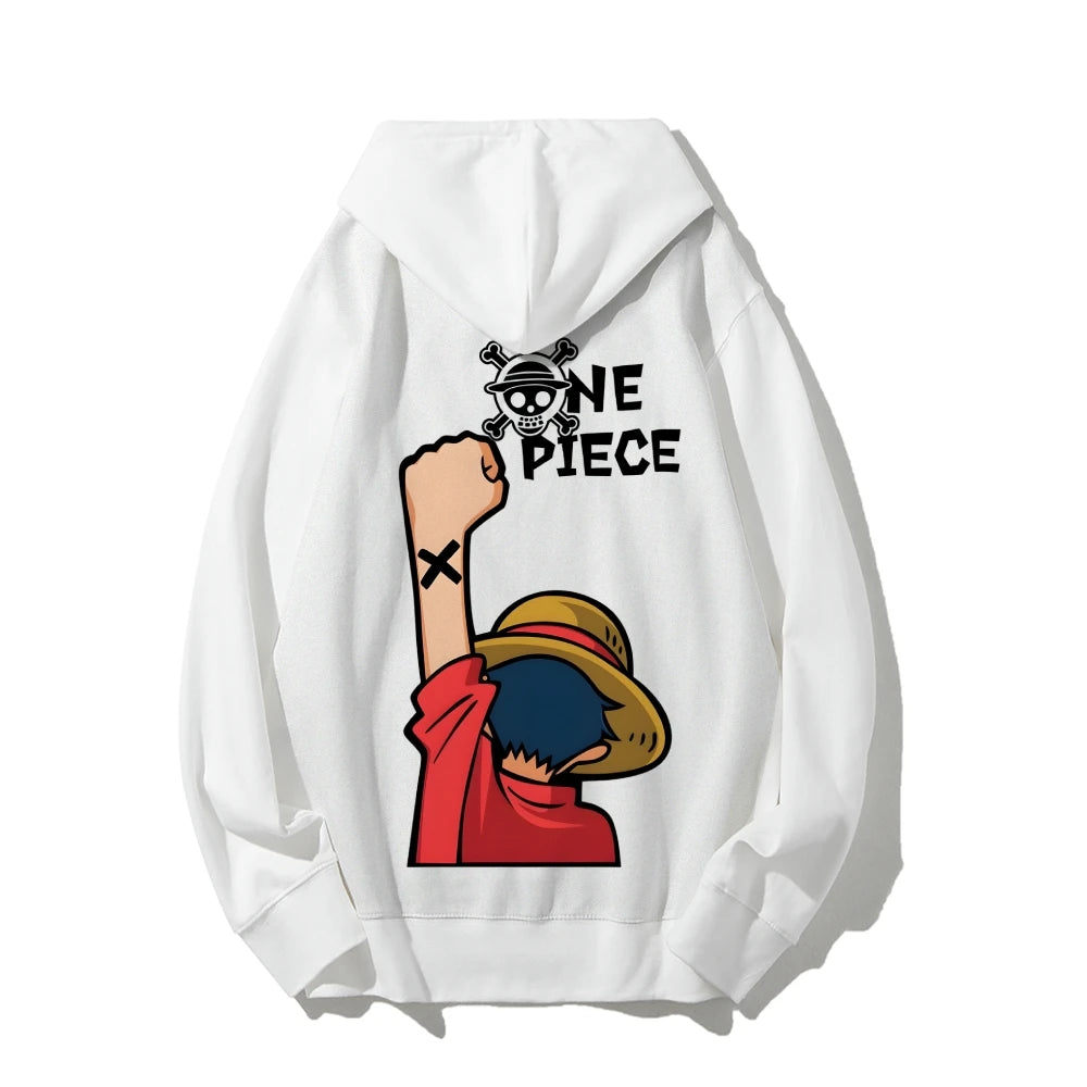 Sweat à Capuche Blanc - One Piece