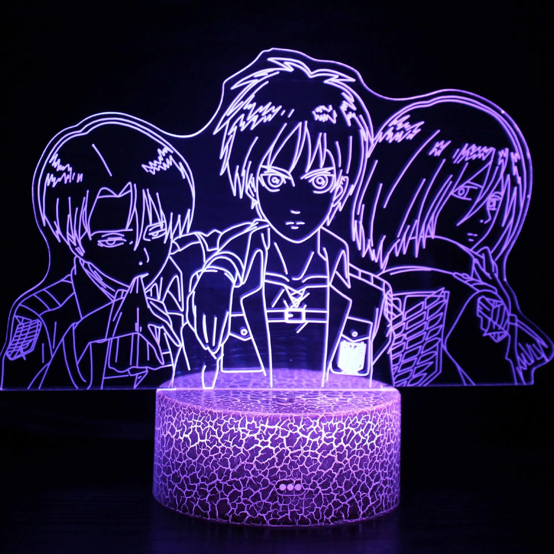 Lampe LED Livai & Eren & Mikasa - Attaque des Titans