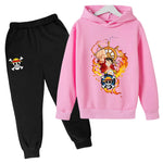 Ensemble Sweat à Capuche Rose et Pantalon Enfant - One Piece
