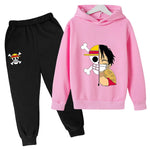 Ensemble Sweat à Capuche Rose et Pantalon Enfant - One Piece