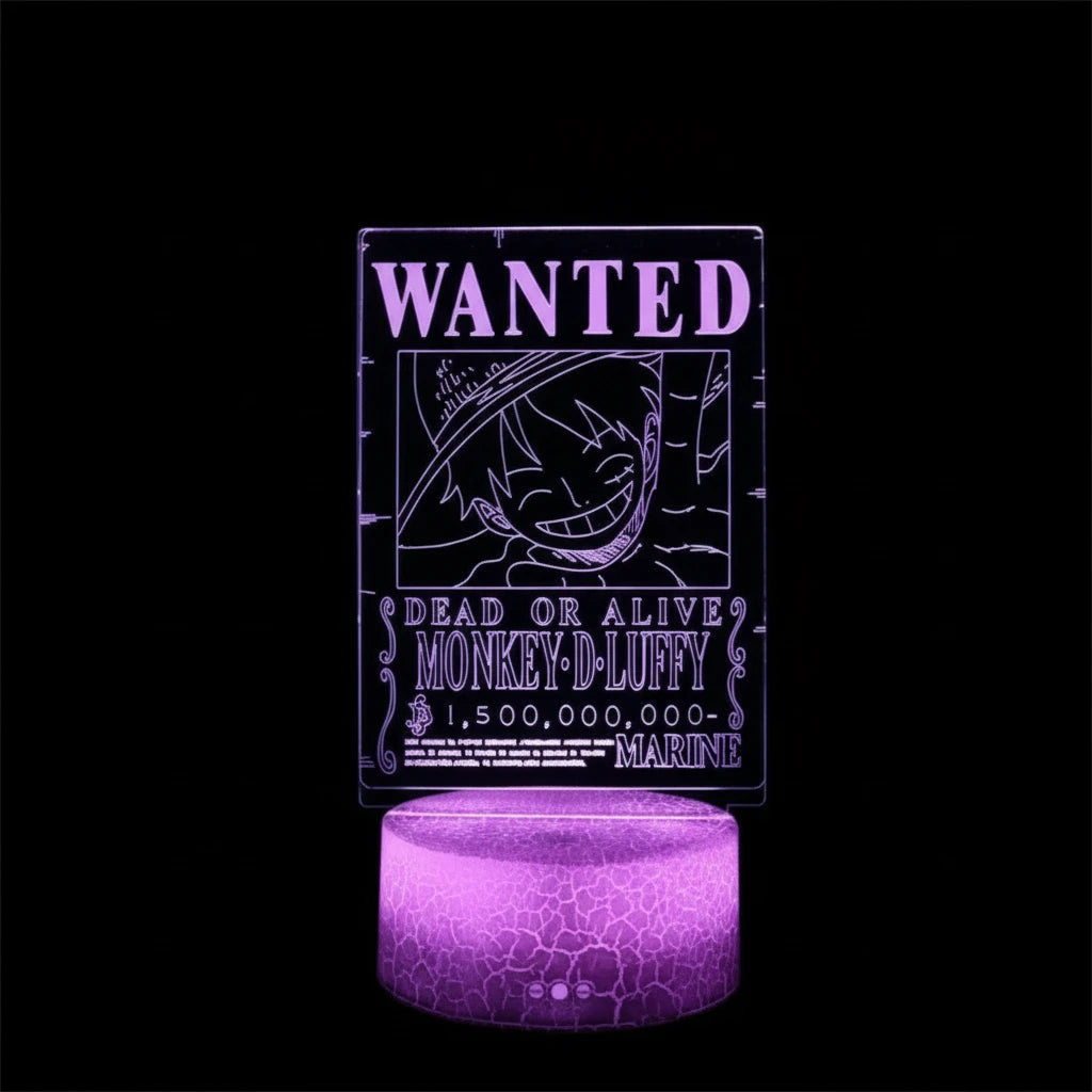 Lampe LED WANTED Luffy - One Piece