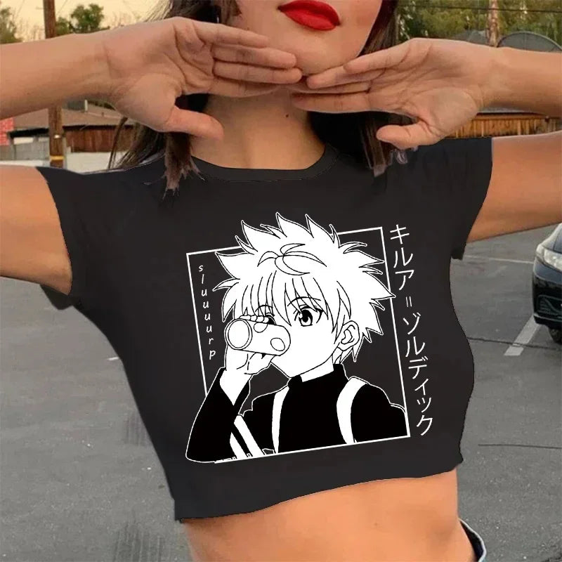 Crop Top Noir Kirua - Hunter X Hunter