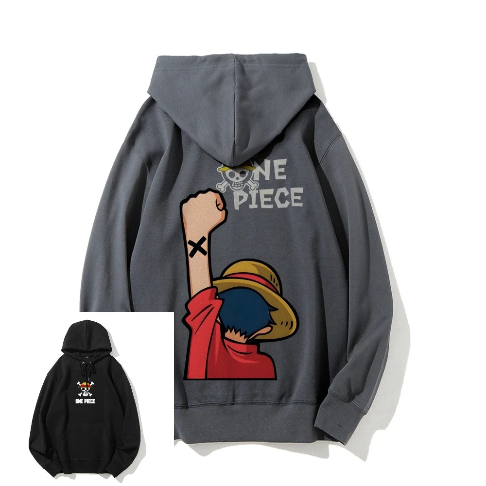 Sweat à Capuche Gris - One Piece
